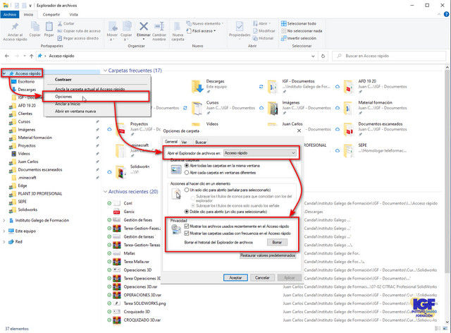 Acceso rápido en Windows 10 - IGF - Instituto Galego de Formación