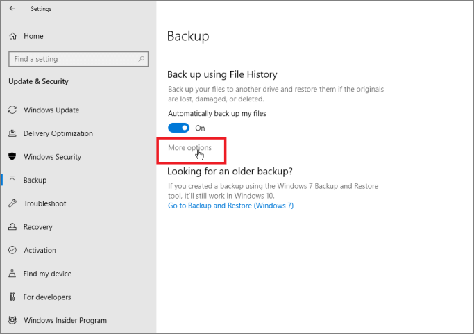 El historial de archivos de Windows hace una copia de seguridad de ...
