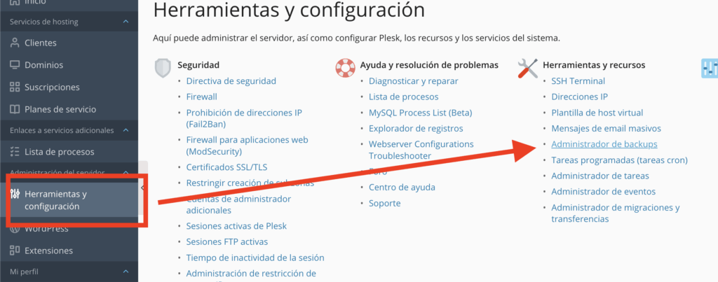 Backup en Plesk, configurar FTP remoto – Base de conocimiento ...