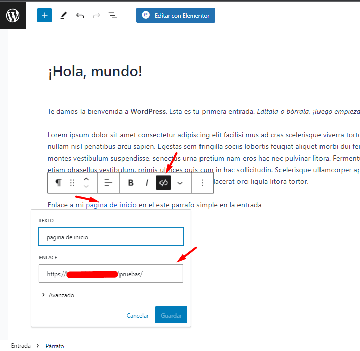Cómo crear enlaces internos y externos en WordPress - Webempresa