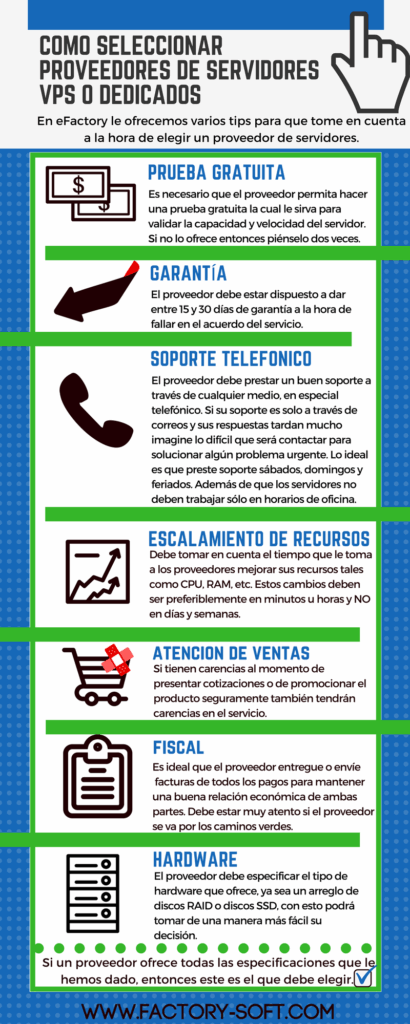 Infografía Cómo elegir proveedor de servidor dedicado