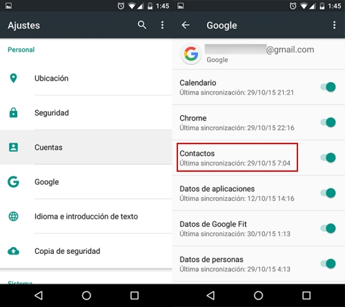 Formas de hacer una copia de seguridad de tus contactos en Android