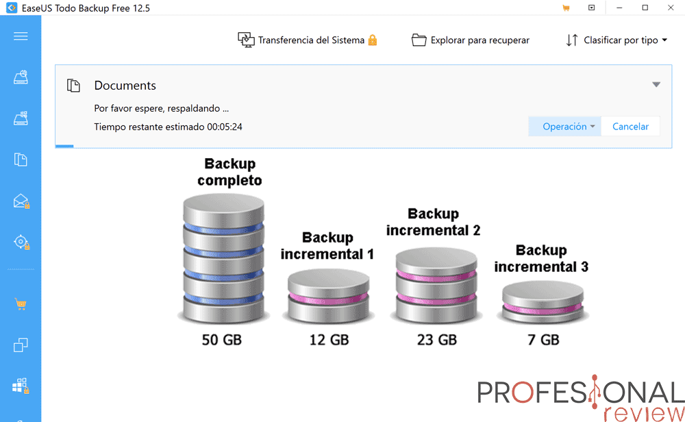 Como configurar un backup incremental
