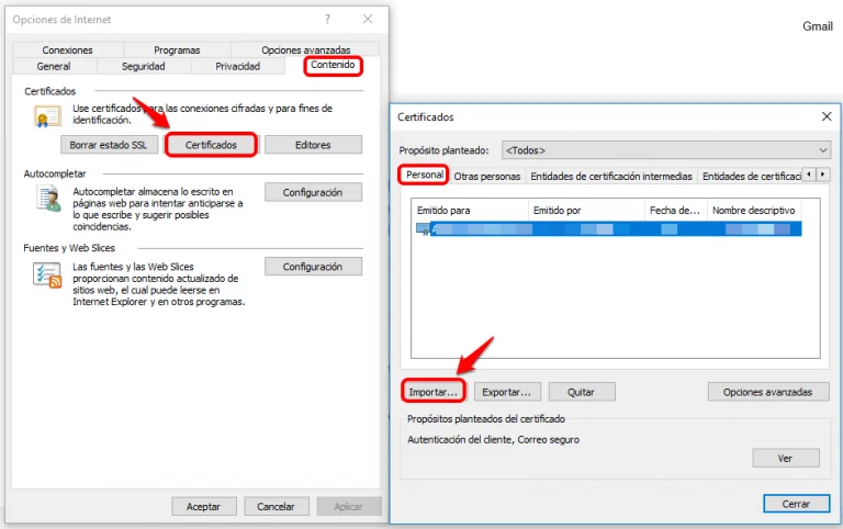 Importar certificado digital Internet Explorer - Viafirma