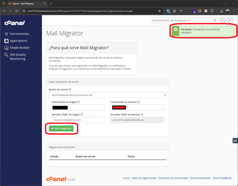 Migrar correos de un hosting a otro hosting cPanel