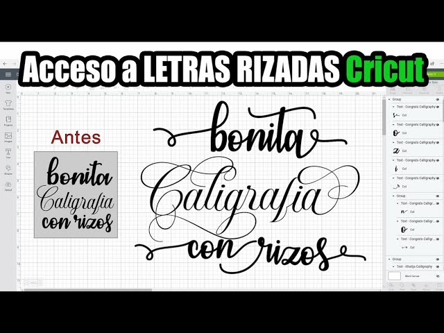 Como Agregarle Risos y Detalles Elegantes a Fuentes en Cricut Design Space BETA | Flourished letters