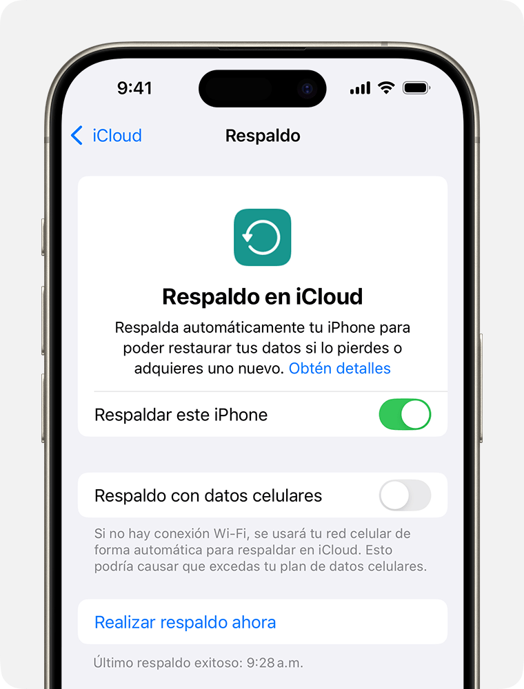Cómo realizar un respaldo del iPhone o iPad con iCloud - Soporte ...