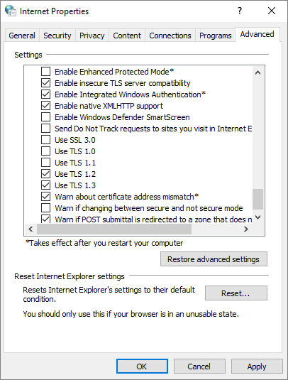 Habilitar la compatibilidad con TLS 1.2, ya que Microsoft Entra ID ...