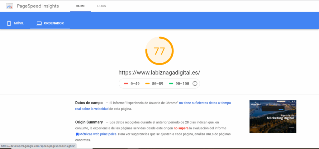 Velocidad De Carga Web. Cómo Medirla y Mejorarla - La Biznaga Digital
